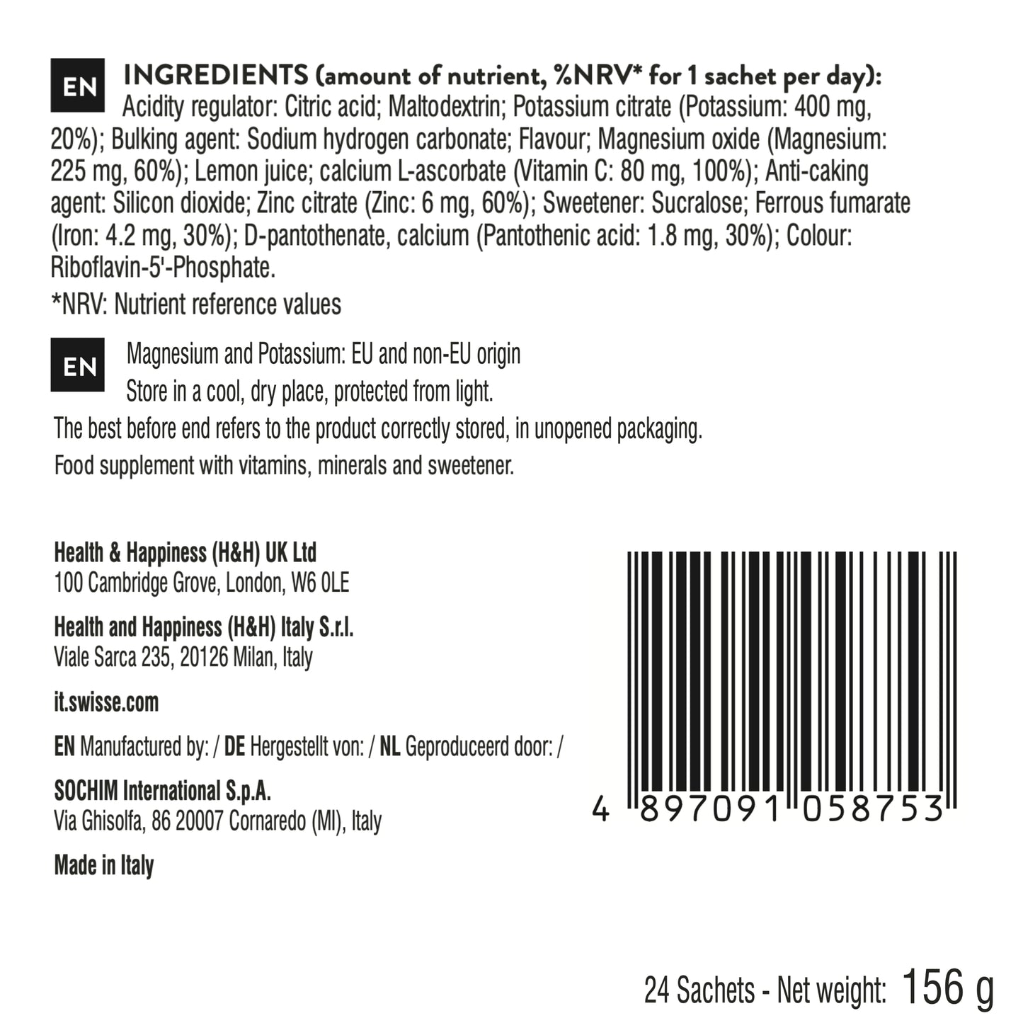 Magnesium and Potassium High Strength